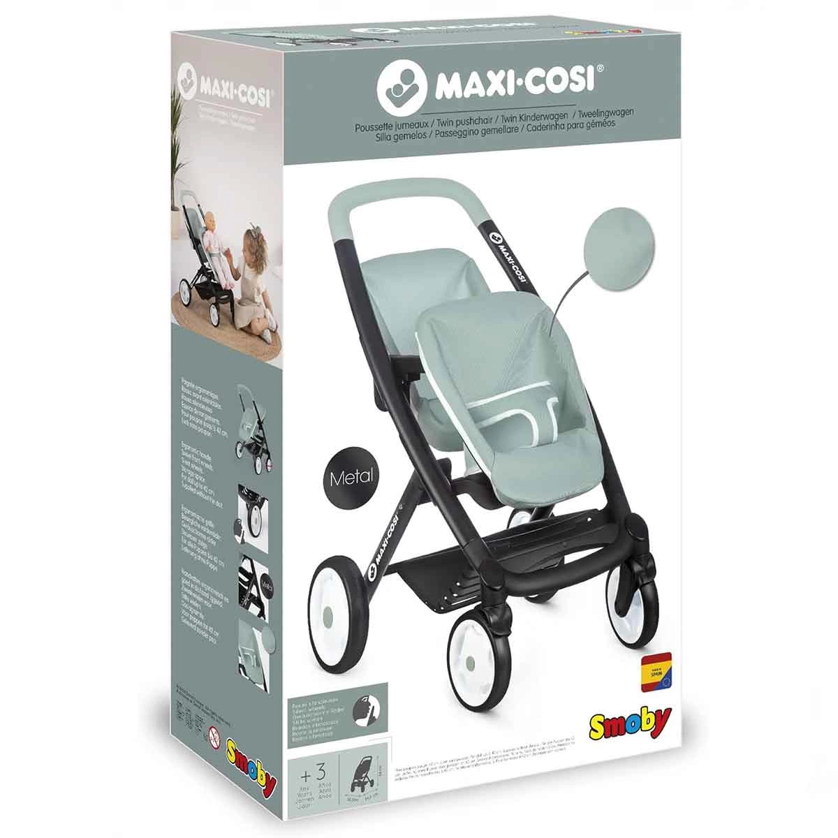 Smoby Maxi-Cosi İkiz Oyuncak Bebek Arabası Yeşil