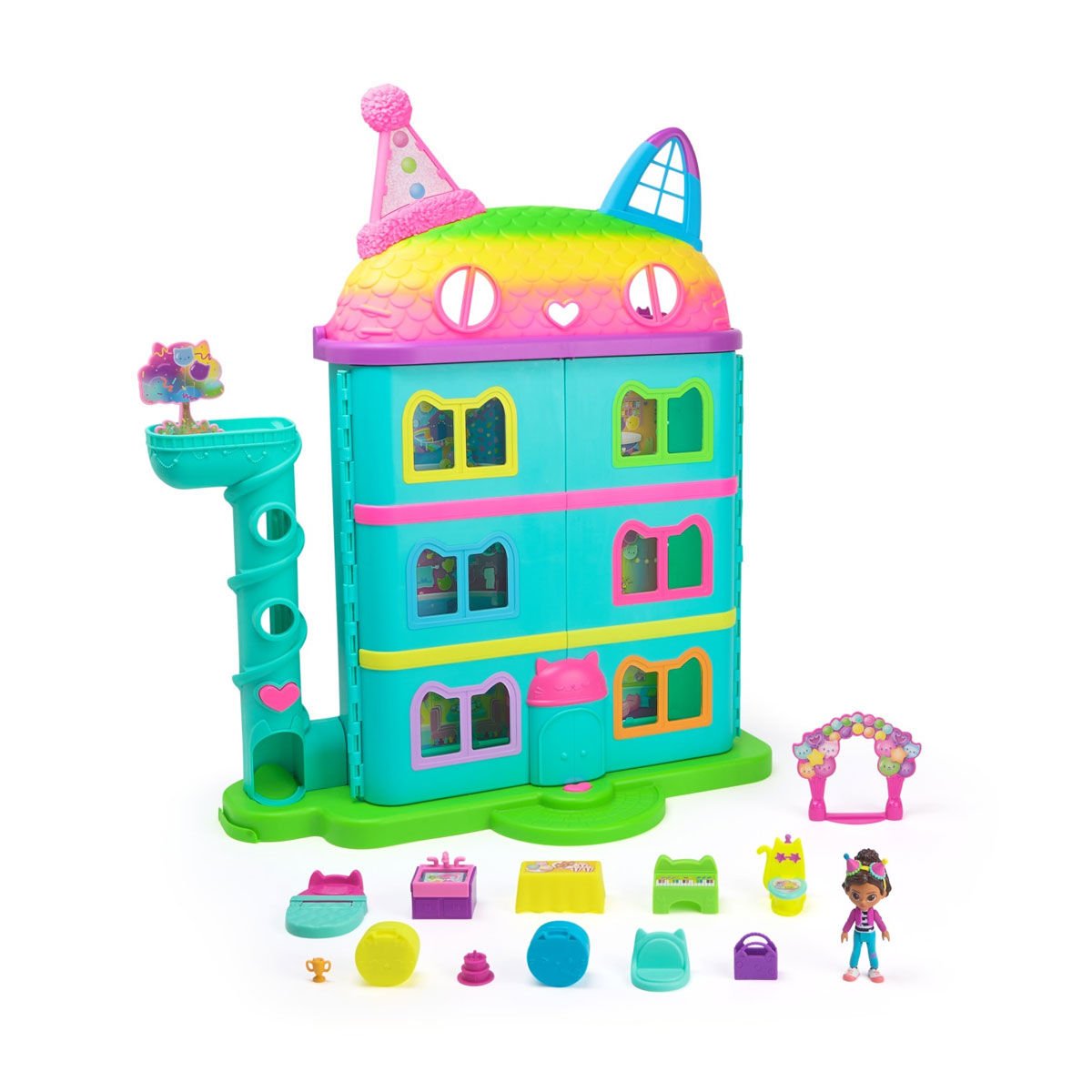 70742 Gabbys Dollhouse Festival Evi Eğlenceli Müzikli Oyun Seti 63 cm -Spinmaster
