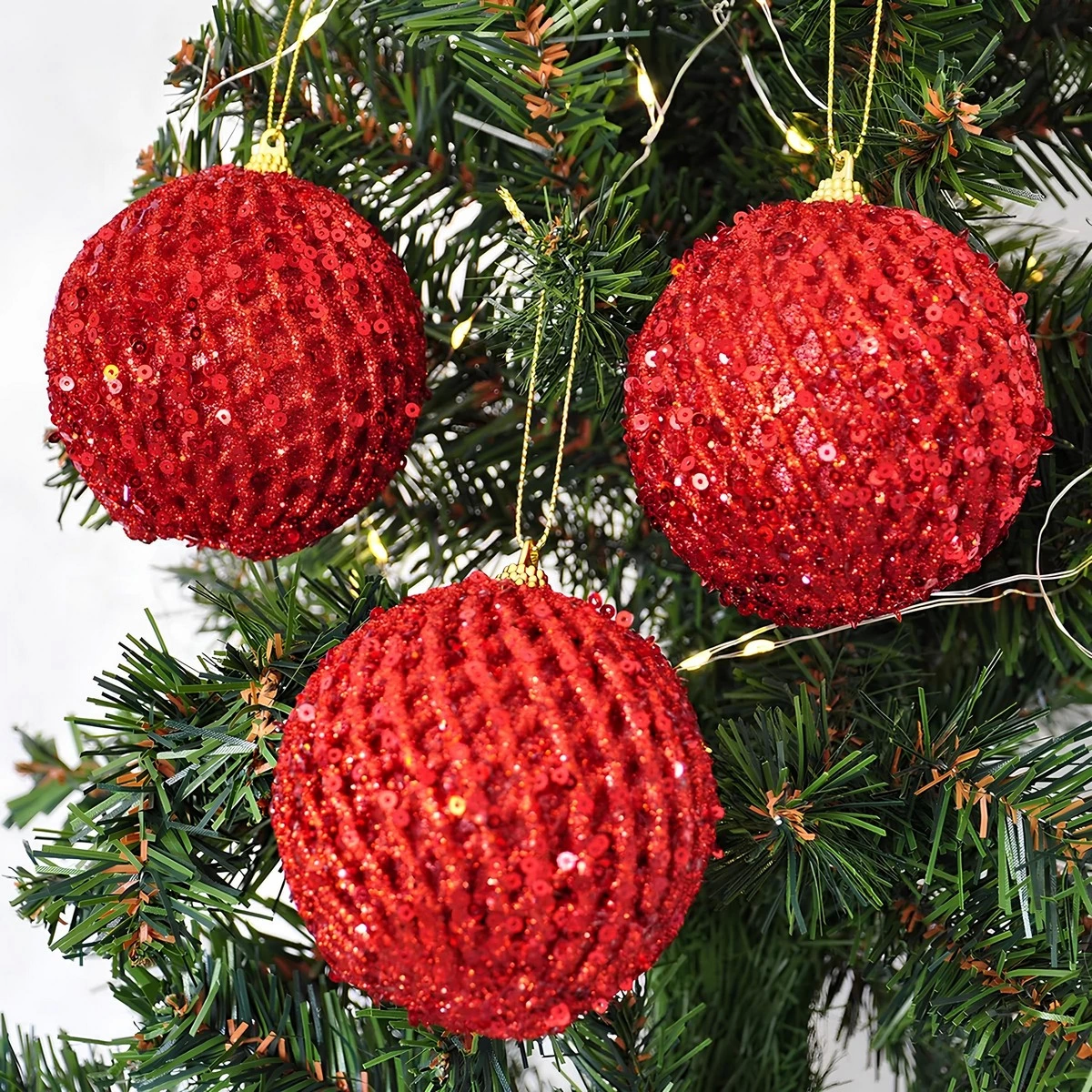 Yılbaşı Ağaç Süsleme Topu 3'lü Pvc Kutu 8 cm