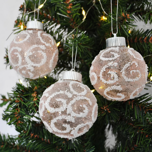 Yılbaşı Ağaç Süsleme Topu Candy 3'lü 8 cm