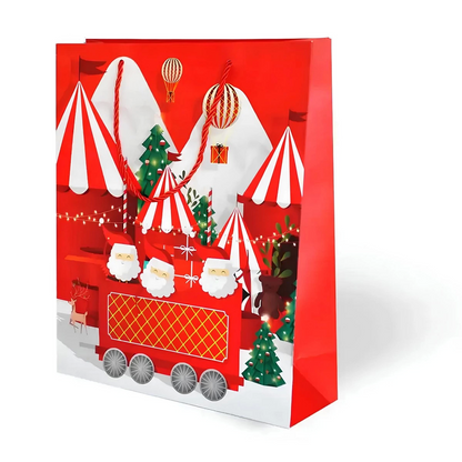 Yılbaşı Varak Baskılı Lüks Karton Çanta Festival 26x32 cm